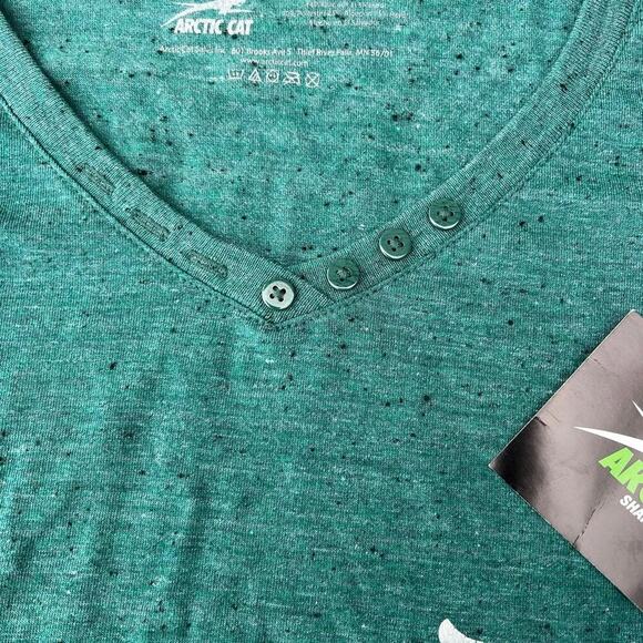 ARTIC CAT long sleeve T-shirt with V-neck, green women's size XS, NWT - Picture 4 of 4